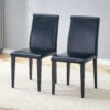 Two black PU dining chairs, simple and versatile, comfortable and accompanied. The exquisite and multifunctional dining chair has opened up a comfortable new experience. (2-piece set)