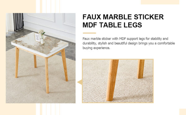 5558df546b7940368a92225a6299af20_20240206_241983f2241aa51c59491bd607a68ffe Imitation marble white sintered stone tabletop with rubber wooden legs, foldable computer desk, foldable office desk, suitable for restaurants, living rooms, terraces, kitchens