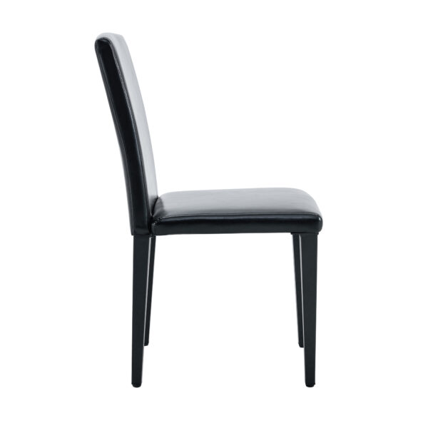 5572289d55a1441d9a56c1a792d2b55d_b4969fcceb072b1fe335854708c57f8c Two black PU dining chairs, simple and versatile, comfortable and accompanied. The exquisite and multifunctional dining chair has opened up a comfortable new experience. (2-piece set)