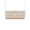 TREXM 1-Piece Woven Rope Outdoor Swing Sofa with Soft Cushions Seating 2 for Patio, Courtyard and Balcony (Beige)