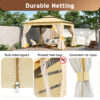 TREXM 10x12 Outdoor Gazebo Tent with Double Roofs, Patio Gazebo with Mosquito Netting, Patio Canopy for Backyard, Garden, Lawn and Deck (Beige)