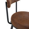 Fashionable and Comfortable - Two Sets Of Rrgonomic High Leg Bar Chairs, With Brown Technology Fabric Cushions That Are Soft And Comfortable,Black Metal Legs. The Total Height is 35.5 Inches.