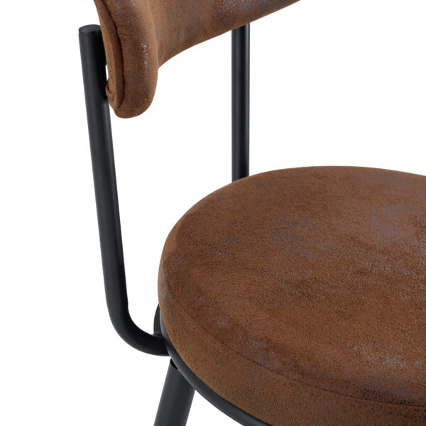 5644bad58f2b4a6da5116d8272db52a5_6859b0cc6e3ce5e08b60e8a32d6b5e94 Fashionable and Comfortable - Two Sets Of Rrgonomic High Leg Bar Chairs, With Brown Technology Fabric Cushions That Are Soft And Comfortable,Black Metal Legs. The Total Height is 35.5 Inches.