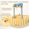 20"/24"/28" 3 pcs/set in ABS Spinner Wheel Luggage, Carry on Suitcase, with Cup Holder & USB Port & Phone Holder (Yellow)