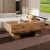 This modern rectangular coffee table features a stylish wood color, making it an ideal addition to any living room or apartment, and measures 43.3 "x 21.6" x 17.2 ".W1151P168335