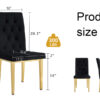 4 piece dining chairs.The gold metal legs complement the black velvet, showcasing a perfect blend of modern and classic elements.Suitable for various occasions such as kitchens,conference rooms, etc.