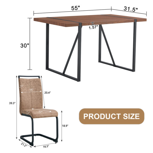 57964b240ef448528c8b756644c6072e_0c8f4a347ade589042da0fdb6ece08b4 Table and chair set. A minimalist retro rectangular dining table with a specially textured top and black metal legs, paired with 6 soft chairs and black metal legs, showcases a beautiful home style.