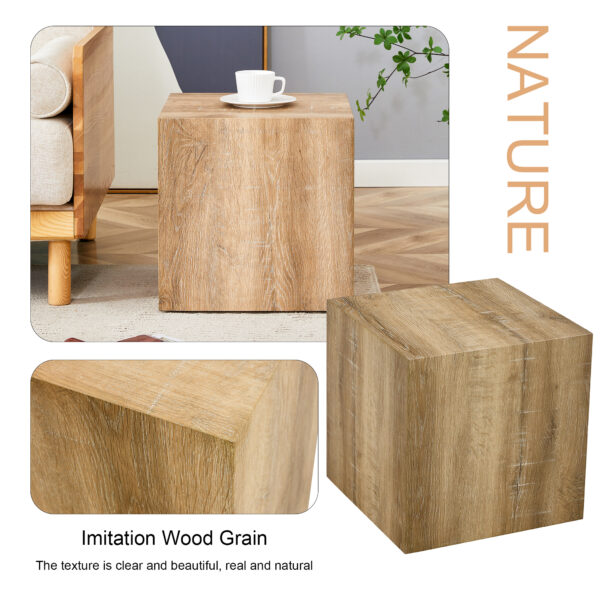 5803a264e1e64b9da9374e7bfb237a3e_5902291891d4274c3f3b8741368638bb Elevate your living space with this square modern MDF coffee table that showcases smooth, light wood color texture patterns. It is characterized by stylish design.15.7*15.7*15.7