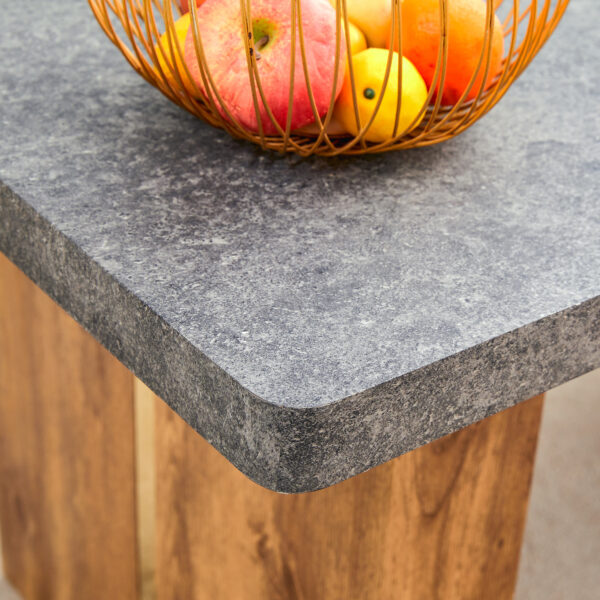 5811c2ea10644e62b3cf79b7a237a9b7_2a3366622596a4e06bafc65f68bbb527 Large modern rectangular table with cement-grey patterned top and large MDF legs for kitchen, dining and living room to give a different atmosphere to the home environment.