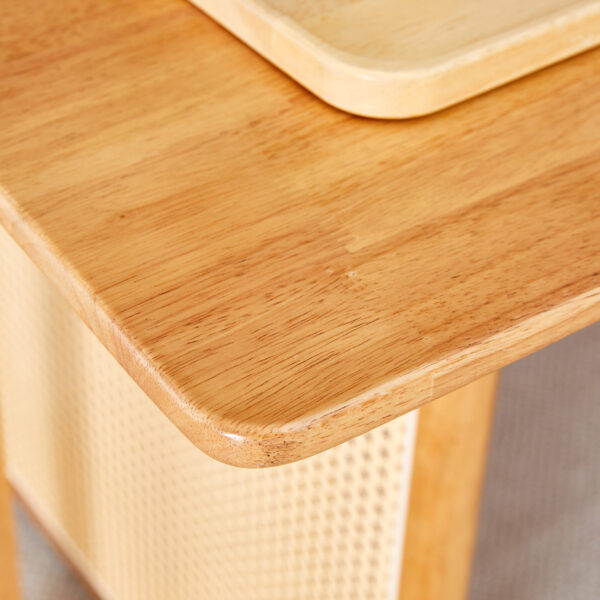 582298d0134f462baaf4e2a2b81fb4bb_df3a0695ea42f016c7d54db205b1456c Chinese country retro solid wood dining table, simple modern imitation rattan dining table, wooden dining table.Suitable for dining room, living room, office.Natural Style Solid Wood Dining Table.