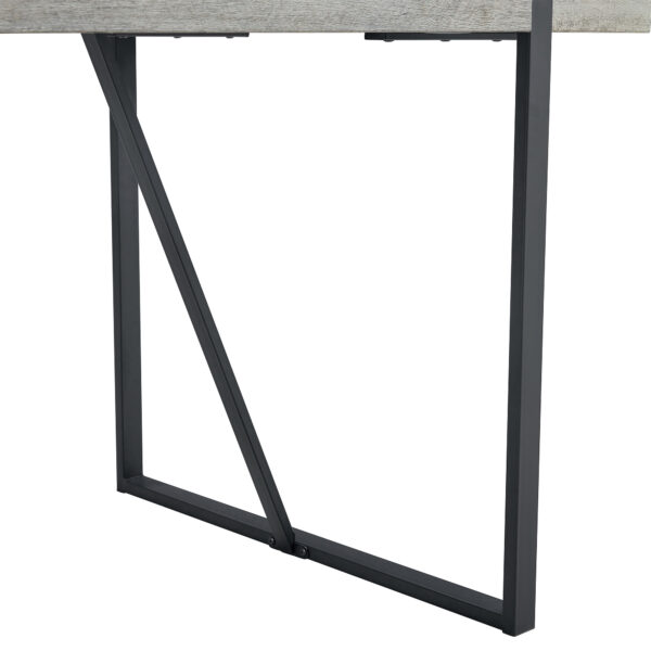 582f64628e06475e9b986f4d460c1685_cb869f4eaa8c748d13f7c8cb37f653dd Industrial Rectangular MDF Light Grey Patterned Dining Table for 4-6 people with 1.5 inch thick MDF top and black metal legs for desks, kitchens, patios, dining rooms