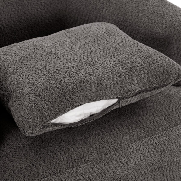 360° Swivel Chair, 38.2" Accent Chair Sofa, Upholstered Swivel Barrel Sofa Chair with a Throw Pillow for Living Room, Bedroom, Office and Hotel, Grey
