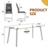Table and chair set.71 * 35.4 inch rectangular dining table.Tempered Glass Tabletop,Silver 7-shaped Metal Table Legs.Paried With 8 Dark Gray High-quality PU Chairs With Arched Metal Legs.