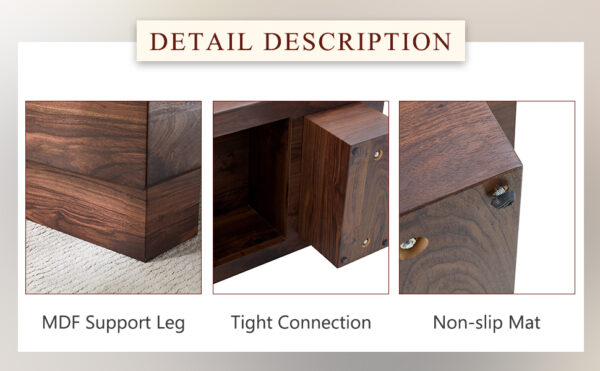 5881c819daa4465c9556c77dfa2617ab_6cb67ede55db3027173a1fdeb3f87d36 Modern Simple Walnut Colored Texture Sticker MDF Coffee Table - 43.3"x21.6"x17.2" Practical Model.Making it an ideal addition to any living room or apartment.