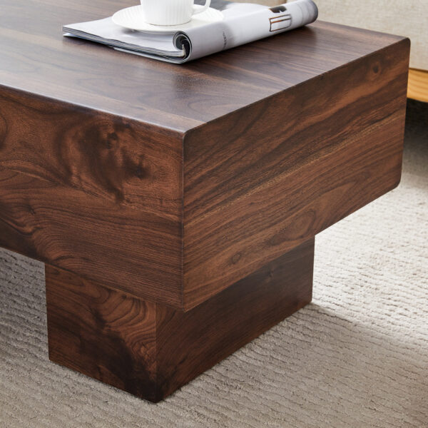 588eaf49600e432196d60decb488073b_602e9bbf02db2dd84eb8fc3b29c54844 Modern Simple Walnut Colored Texture Sticker MDF Coffee Table - 43.3"x21.6"x17.2" Practical Model.Making it an ideal addition to any living room or apartment.
