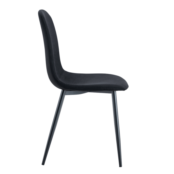 59020eacbbb1438a972578724c7639f1_e47d057fc88597859b0994199f630467 Luxury Simple Chair - Set of 4 BLACK Linen-Cotton Material High Resilience Dining Chair with Metal Black Leg.Integral metal leg architecture,Suitable for various interior decoration styles.