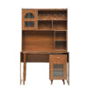 Computer Desk with 90 Degree Rotating Desktop, 43x70 Inch Office Desk with Storage Drawer and Cabinets, Gaming Desk with Shelves, Writing Desk for Study, Work Desk for Home Office Bedroom Living Room
