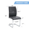 Luxury Simple Arch Chair - Set of 6 Dark Gray PU Material High Resilience Dining Chair with Arched Metal Silver Leg.Crazy Horse Texture PU Dining Chairs.