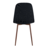 Luxury Simple Chair - Set of 4 BLACK Linen-Cotton Material High Resilience Dining Chair with Metal Walnut Color Leg.Integral metal leg architecture,Suitable for various interior decoration styles.