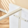 Industrial rectangular MDF Cream style dining table for 4-6 people with 1.5 inch thick MDF top and white metal legs frame for work desk, kitchen, terrace, dining room