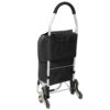Shopping Stair Trolley with Wheels,Trolley Black Foldable Shopping Cart,Removable Shopping Oxford Waterproof Bag,Stainless Steel Triangular Wheels, Black
