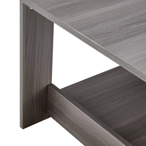 5b499be379944d8899af33a53d4ddcda_20231022_16adf22d177a6cd29b78df43de974a7f A modern and practical gray textured coffee table,tea table.Double layered coffee table made of MDF material,. Suitable for living room,bedroom and study room. 43.3"*21.6"*16.5" CT-16