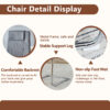 Table and chair set.63"x31.5x30" Luxurious Snow Mountain Patterned Sintered Stone Table with Silver Metal Butterfly Legs.Paried With 4 Dark Gray High-quality PU Chairs With Arched Metal Legs.