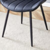Table and chair set.Modern Black Marble Pattern MDF Dining Table Set - 55"x31.4" with 4 Extended Seat Cushion PU Dining Chairs.Black Cushion.Iron Pipe Spraying Chair Legs.