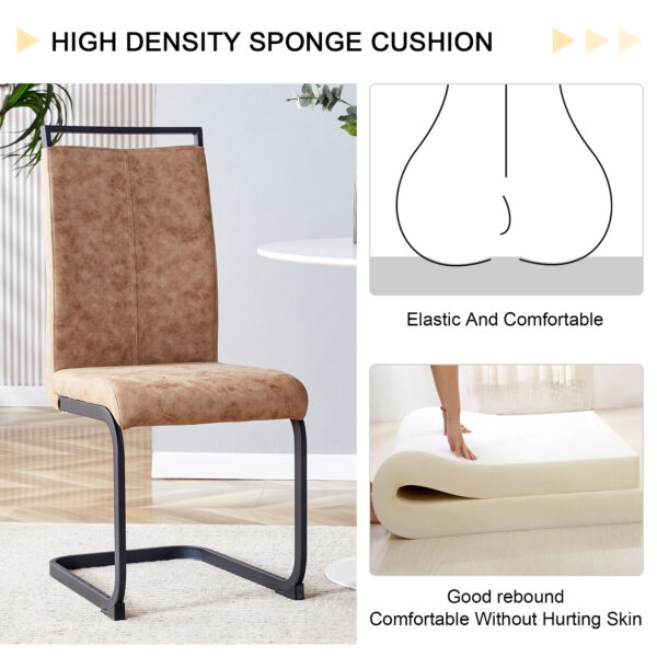 5b7c722542a640f7a4f8b684f1e8f261_20240408_3e8e3198b2396c07cbf95c7fe9bce75a Dining Chairs,tech cloth High Back Upholstered Side Chair with C-shaped Tube Black Metal Legs for Dining Room Kitchen Vanity Patio Club Guest Office chair (Set of 2) Brown1162