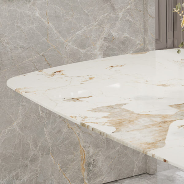 5b9f4dddff6848b5b51f8626b3d478e3_4a5c596a05fde536cf1932da0f2f75db Large modern minimalist rectangular dining table with 0.39 "imitation marble tabletop and silver metal legs, suitable for kitchens, restaurants, living rooms, conference rooms.W1151S00986
