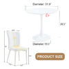 Table and chair set.Hourglass-Shaped Stable Small Round Table -31.9" * 31.9" with 4 Cream-Style dining chairs with a vertical line design on backrest.Adding a warm atmosphere to your family.