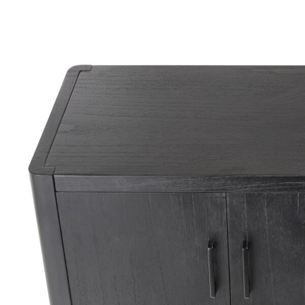 Mirod Farmhouse Style 4-Door Cabinet with Natural Finish, A Rustic Accent for Entryways or Small Spaces