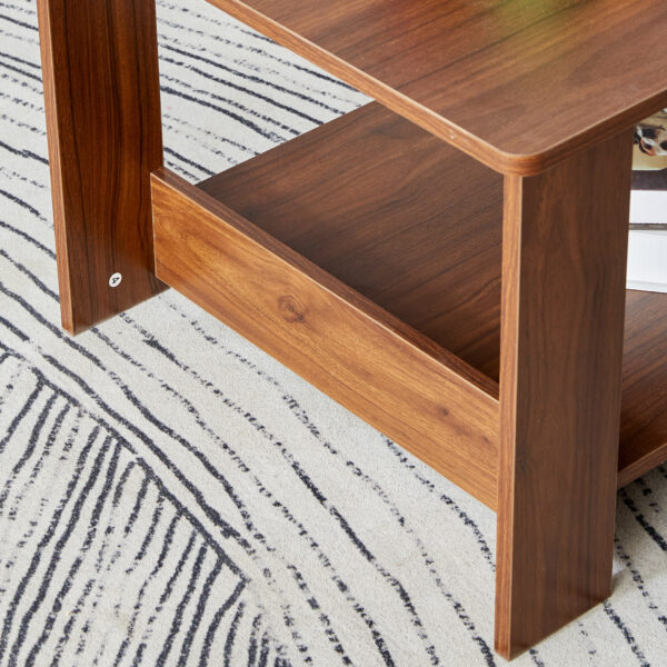 5dceb4839115471ba2c81a75e32da30d_20231011_65fbb634e1b62c4f19b1ce2df0c756ee Modern and practical walnut textured coffee tables , tea tables. The double layered coffee table is made of MDF material. Suitable for living room 43.3"*21.6"*16.5" CT-16