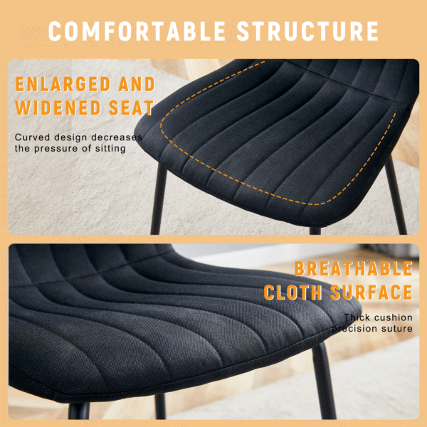 5ddf36798ae04ffb895693d658d38202_7e0a0e2d9072462f2d672da4bd0d4069 Luxury Minimalist Chairs - A set of 4 high quality dining chairs with black metal legs. The integral metal leg structure is suitable for various interior decoration styles.
