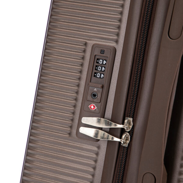 20"/24"/28" 3 pcs/set in ABS Spinner Wheel Luggage, Carry on Suitcase, Matching Color, TSA Combination Lock (Brown)