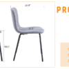 Luxury Minimalist Chairs - A set of 4 high quality dining chairs with black metal legs. The integral metal leg structure is suitable for various interior decoration styles.