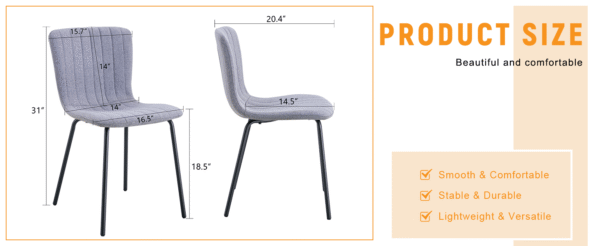 5debc31bc2a14b1ca66356d5d1a0d82a_7646845f496c23b7922adaca292d084f Luxury Minimalist Chairs - A set of 4 high quality dining chairs with black metal legs. The integral metal leg structure is suitable for various interior decoration styles.