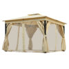 TREXM 10x12 Outdoor Gazebo Tent with Double Roofs, Patio Gazebo with Mosquito Netting and Privacy Screens, Patio Canopy for Shade and Rain for Backyard, Garden, Lawn and Deck (Beige)