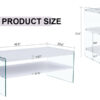 Three-tier bedside table and bunk coffee table set. Made of MDF with white stickers and clear tempered glass on both sides. The design is simple and elegant, with powerful storage functions