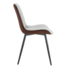Extended Seat Cushion PU Dining Chair Set - Four Pieces.Smooth line design,Integral metal leg structure,Can integrate well into various modern home decoration styles.Gray and Brown Splicing Colors.