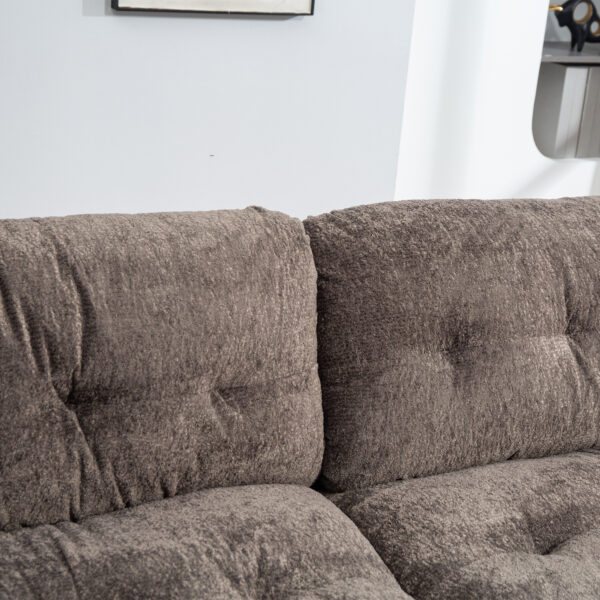 Two-seat Sectional Sofa Modular Deep Seat Sofa Couch Chenille Sofa Sleeper Comfy Upholstered Furniture for Living Room Apartment Studio Office-Gray
