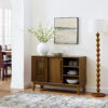 47.3" Sideboard Buffet Cabinet with Storage, Farmhouse Fluted Sideboard with 2 Doors & Solid Wood Feet, TV Media Console, Storage Cabinet for Kitchen Dining Living Room Entryway Hallway, Walnut