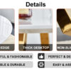 Modern minimalist white patterned circular dining table and coffee table. MDF desktop, diameter 42 inches, stainless steel metal legs, suitable for home and office use