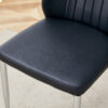 Set of Four Black PU Comfort Dining Chairs (17.7"x25").Dining chair with extended backrest,BLACK PU,Silver metal legs,Suitable for various places such as family restaurants, hotels, coffee shops,etc.
