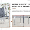 2 piece set of gray armless dining chairs brings a touch of elegance and mystery to the dining area with its deep gray tone,The grid and buckle design of the back add a vintage yet fashionable touch