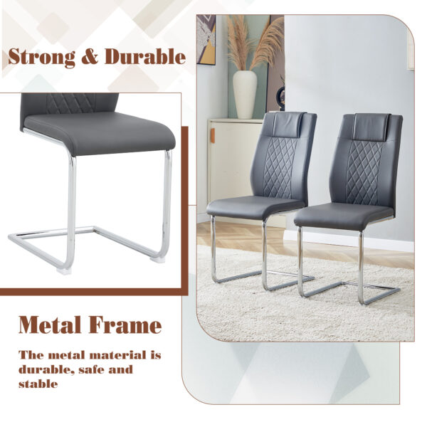 5f388130e4974e02906d685dd03ce2c1_1963bba4095fb5975068490d8a2248fa Table and chair set.63*31.4 Inch Pandora Patterned Sintered Stone Dining Table Set - 4 Dark Gray Chairs With Silver Metal Legs.Modern Light Luxury.Perfect For Dinner Room,Meeting Room,Kitchen,etc.