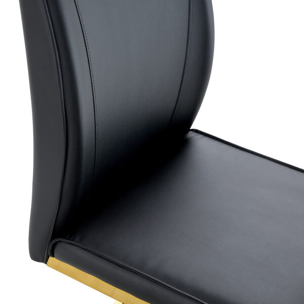 5f5c1eaecf564f78b9044fc63e9ef12f_1ee8e44080ccd2f0091aefdb64c5070d Luxury Simple Arch Chair - Set of 4 BLACK PU Material High Resilience Dining Chair with Arched Metal Gold Leg.