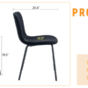Luxury Minimalist Chairs - A set of 4 high quality dining chairs with black metal legs. The integral metal leg structure is suitable for various interior decoration styles.