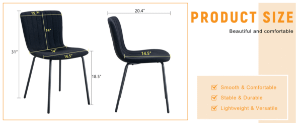 5f6a5d5fd58e4b28acd2647eacd58516_ba4dbc30d47c09346740a6ca4d196f3e Luxury Minimalist Chairs - A set of 4 high quality dining chairs with black metal legs. The integral metal leg structure is suitable for various interior decoration styles.