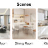 White sintered stone tabletop with rubber wooden legs, foldable computer desk, foldable office desk, suitable for restaurants, living rooms, terraces, kitchens